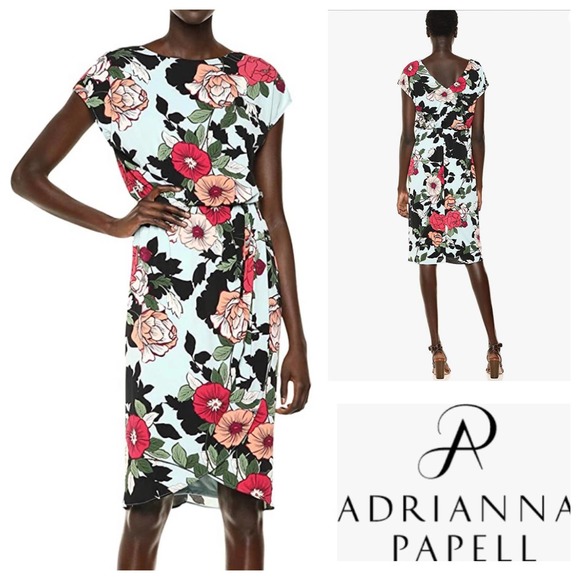 Adrianna Papell Dresses & Skirts - Adrianna Papell Hibiscus Floral Stretch Dress